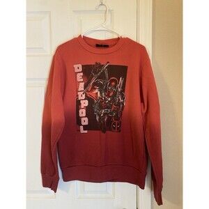Deadpool Men’s XSmall Marvel Ombré Graphic Logo Pullover Sweatshirt